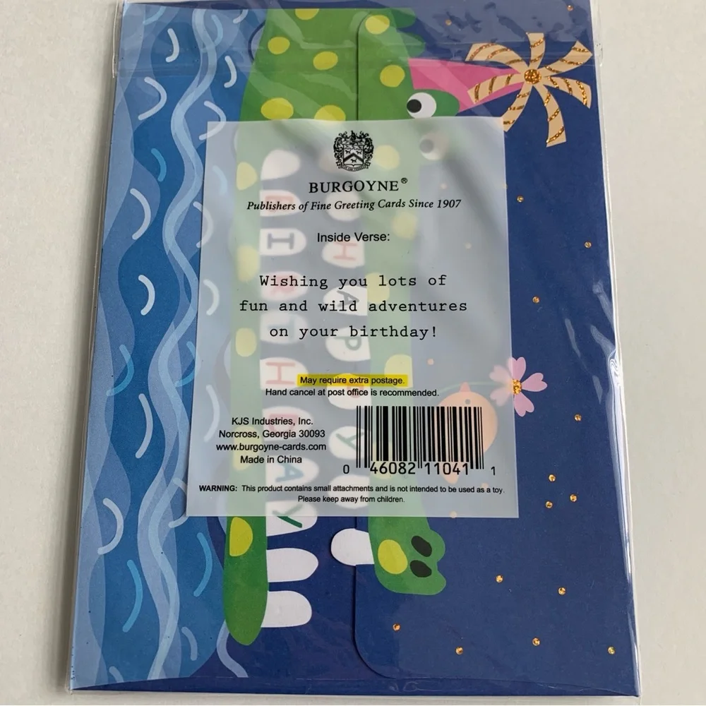 BURGOYNE Fun Animal Theme Birthday Cards for Kids Set of 3